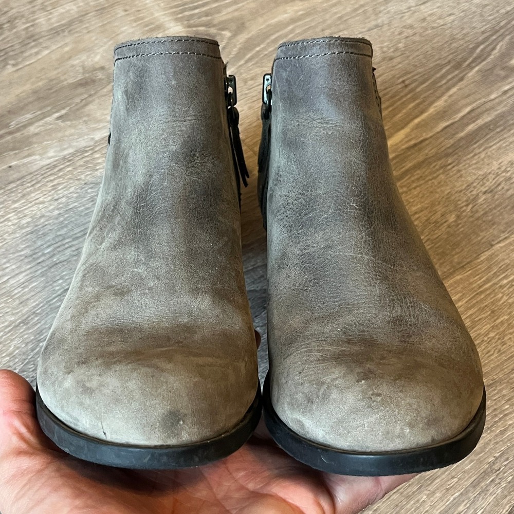 Sorel Lolla Ankle Boots Gray Leather Womens 7.5 UK 5.5 EU 38.5 - Picture 5 of 9